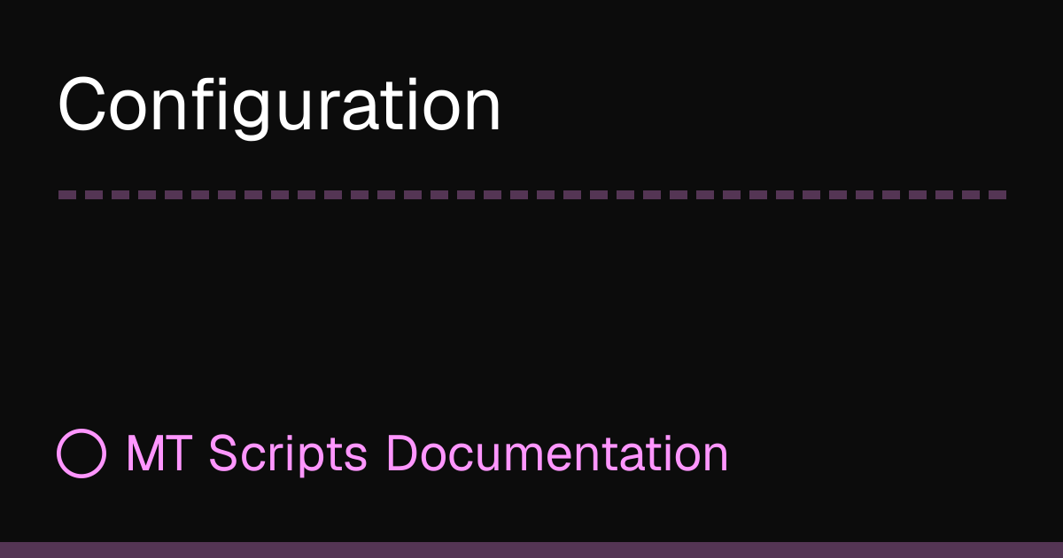 Configuration Scripts Telcom Configuration