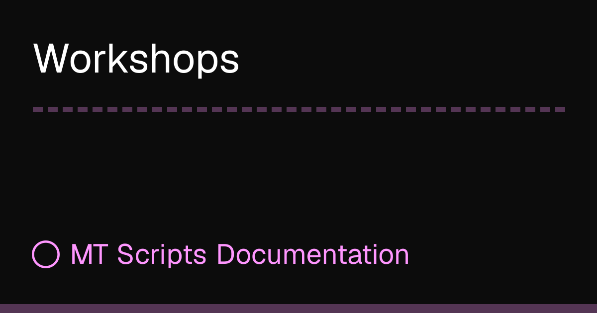 Workshops
